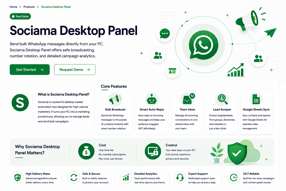 Sociama - Bulk WhatsApp Marketing Software for Windows