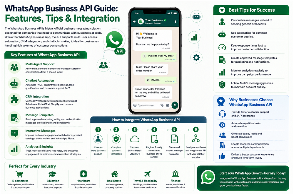 WhatsApp Business API Guide: Features, Tips & Integration
